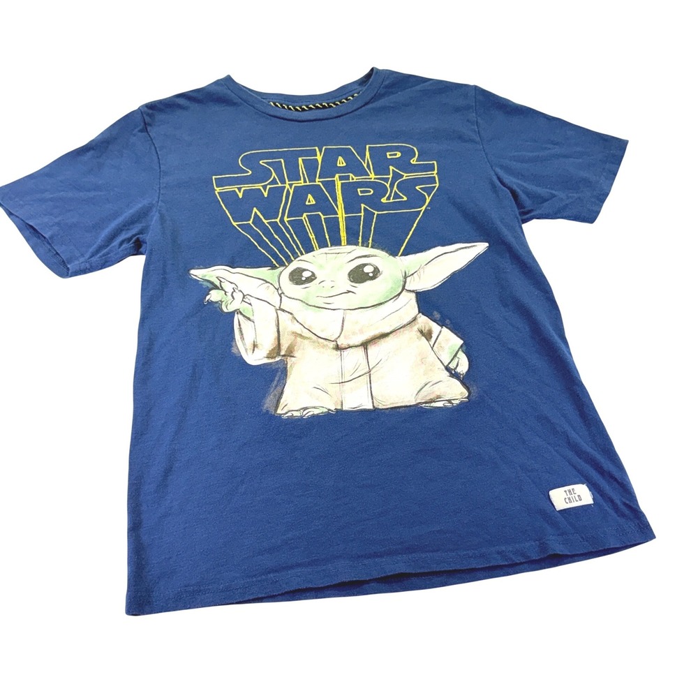 Star Wars The Mandalorian Grogu Baby Yoda Blue T-Shirt Kids XXL 18. 1020B6
